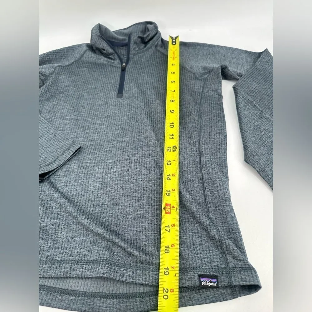 Patagonia Kids Capilene Heavyweight Baselayer 1/4 Zip Pullover Gray Large 12